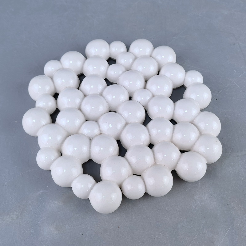 Cerámica transfronteriza irregular con forma de cuentas almohadillas de taza en relieve creativo 3D almohadillas de té almohadillas de comedor almohadillas de aislamiento térmico decoración del hogar