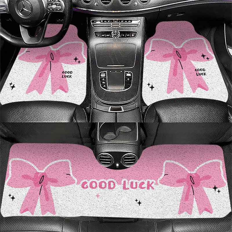 Bow Tie Car Floor Mats, Cute Cartoon Car Floor Mats, Stain-Resistant and Easy to Care For, Ready for Delivery