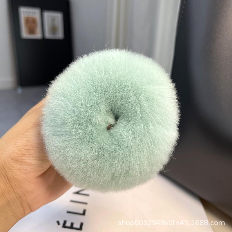 韓国版のシンプルなリアルレッキスラビットのぬいぐるみヘアゴム、キュートなポニーテールヘアゴム、ネットセレブのフレンチスタイルのかわいいぬいぐるみヘアアクセサリー|undefined