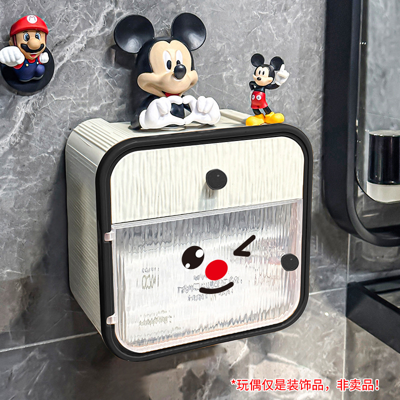 長沢小手創意壁掛け多機能ティッシュボックス家庭用リビングトイレ防塵穴なし紙抜き収納|undefined