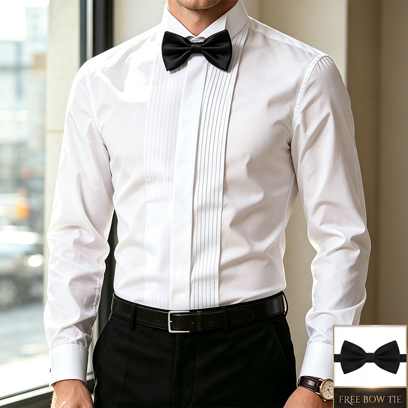 Amazon Explosions Business Groom Dress Professional Slim Fit Suit Shirt Men's Casual Long Sleeve Shirt Fashion Dress