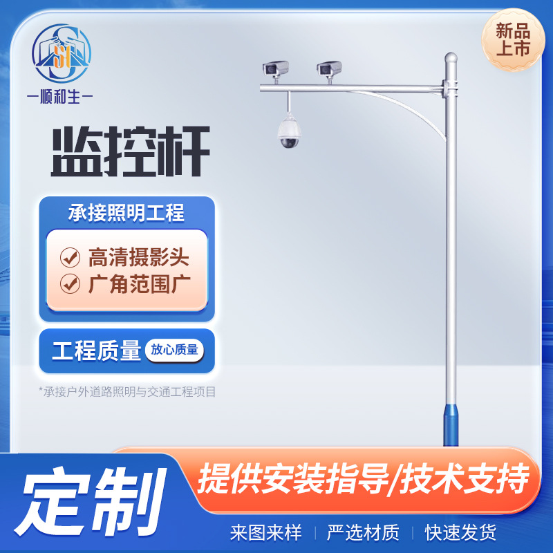 监控杆 八角杆 电子警察信号灯杆 L型杆子镀锌监控立杆厂家批发