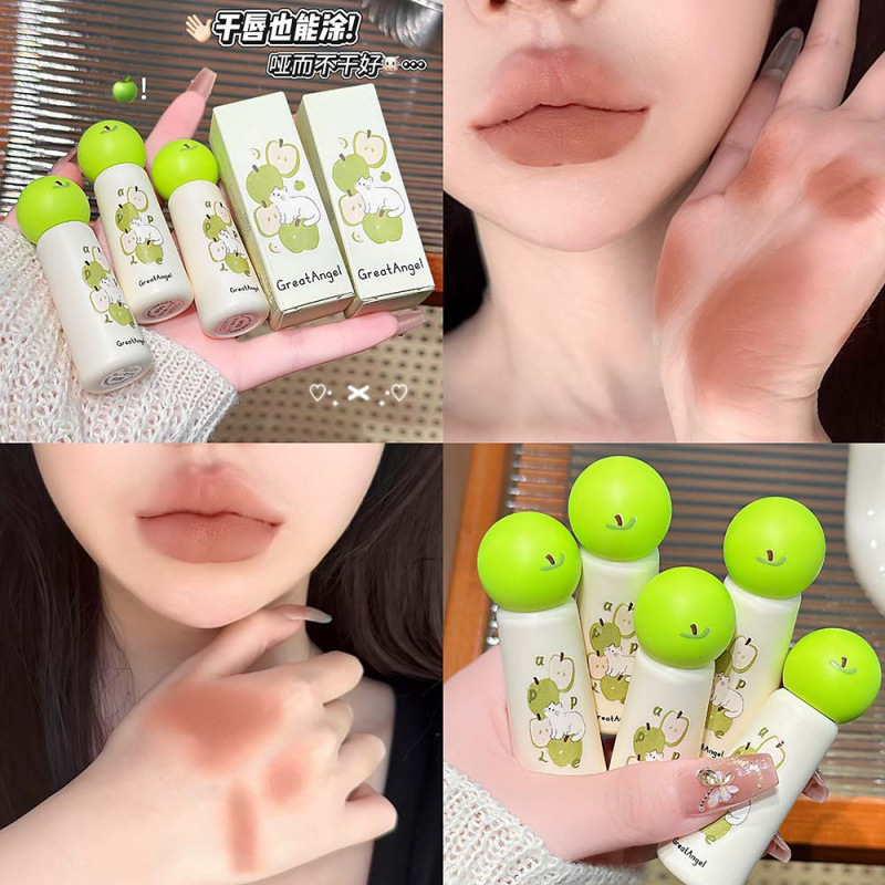GreatAngel gatito niebla lipstick mate maquillaje suave niebla color natural maquillaje transfronterizo falso
