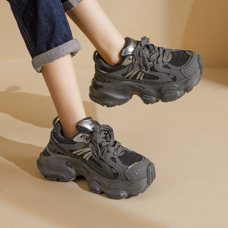 Кроссовки Augu Shiden 2025: летние новинки на толстой подошве, уменьшающие размер стопы, парижские повседневные кроссовки, модные кроссовки для бега.