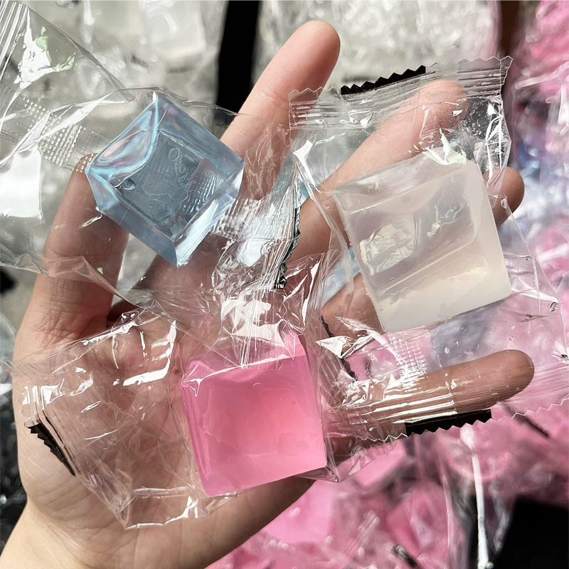 Игрушка Кубик льда Squishy — реалистичная прозрачная слизь для снятия стресса, assorted цветов и размеров