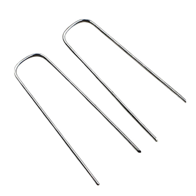 Fábrica directa de clavos de tierra en forma de U, clavos de tierra de jardín a prueba de césped, clavos de tierra de huerto, una variedad de especificaciones y estilos de clavos de tierra en forma de U