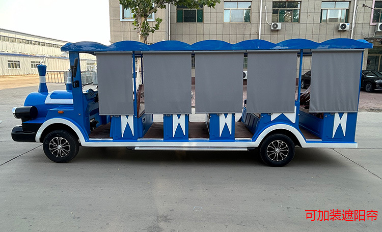 Scenic Spot Amusement Park Shuttle Bus Cartoon Retro 14-Seat Electric Train Four-Wheel Sightseeing Bus Shuttle Bus