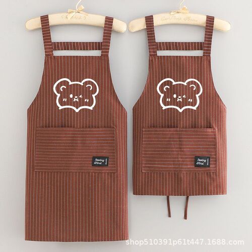 Apron short strap sleeveless kitchen home use comfortable breathable large pocket stain-resistant cover-up trendy vertical item bestseller