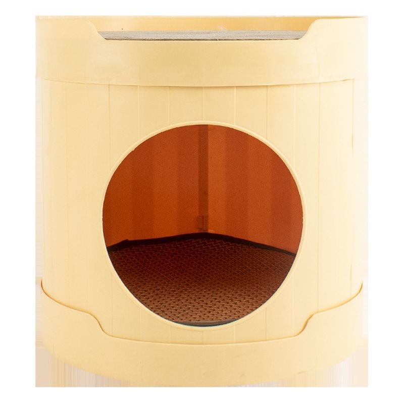 Leyoupai nuevo gato nido plegable gato tablero del rasguño nido semi-cerrado gato Villa Four Seasons Universal Pet CAT nido suministros