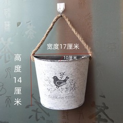 復古鐵藝壁掛花桶花器 花盆 吊籃花花籃牆面裝飾花園庭院陽台掛桶