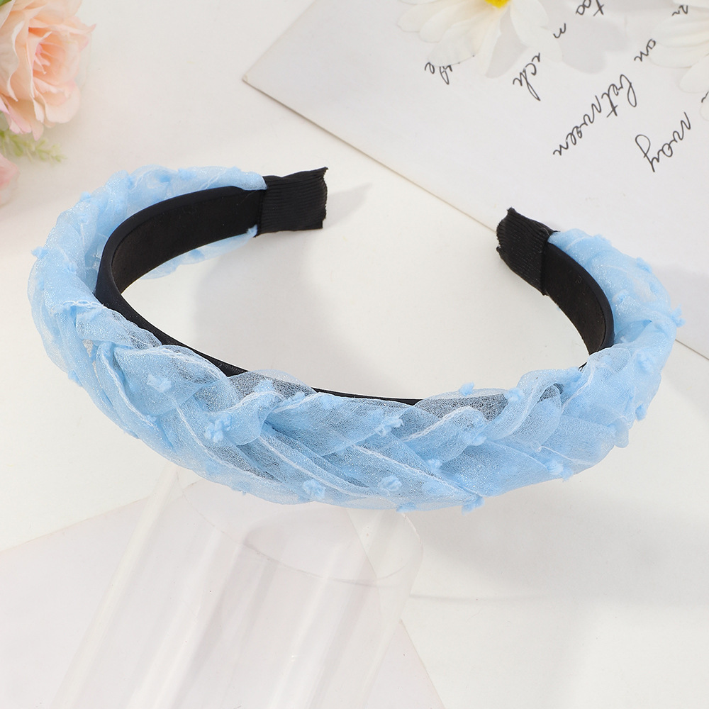 Simple Korean Wide-sided Non-slip Lace Whip Headband display picture 6