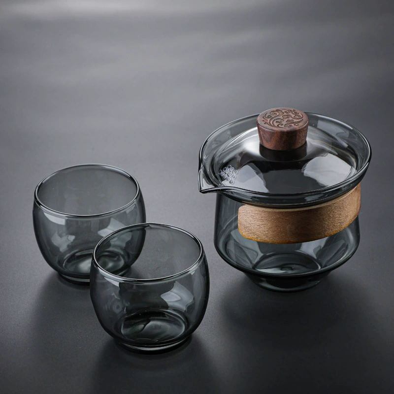 Glass tea cup, big tea set, anti-scald
