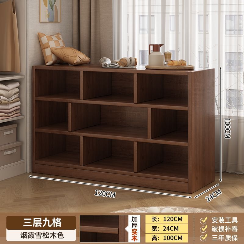 实木书柜置物架落地储物柜靠墙一体幼儿园客厅矮柜子展示柜小书架|undefined