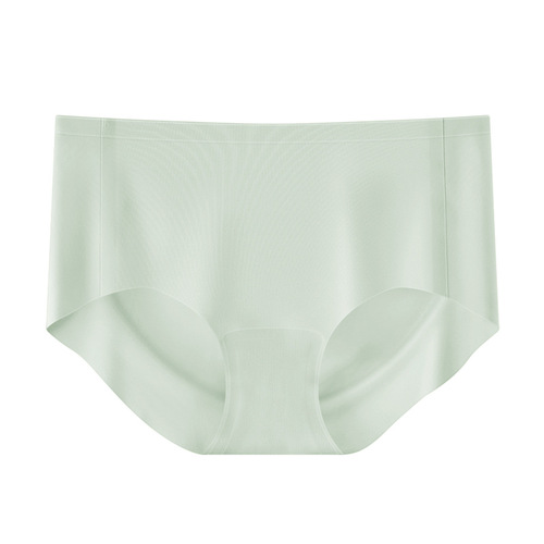 3D peach butt anti-pinching mid-waist ice silk seamless underwear No pinching PP silk crotch women's yoga cool underwear