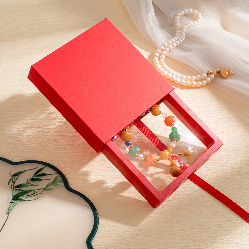 Escarlata + caja interior roja; 9cm * 9cm * 2cm (medio)