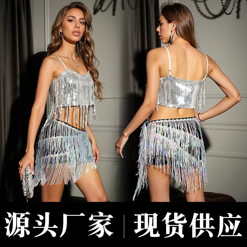 Cross-border belly dance waist chain and hip scarf, sequined tassel oriental dance waist scarf for beginners, Indian dance performance belt.