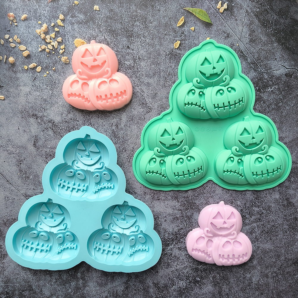 3 líneas Halloween calabaza 724 molde de galletas de jabón molde de galletas de chocolate DIY molde de pastel de calabaza
