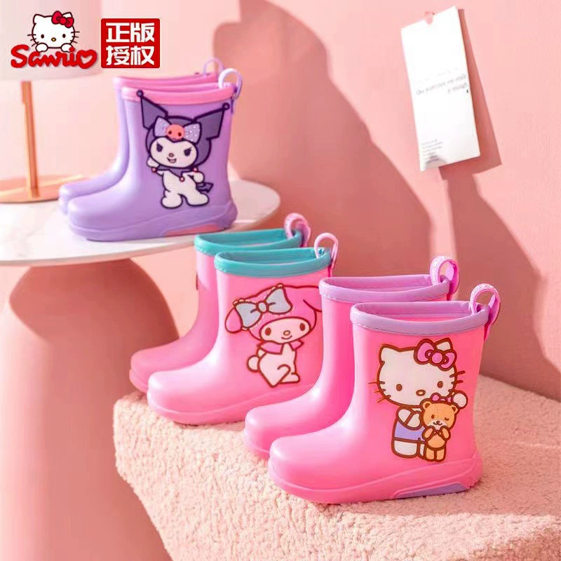Оригинальные детские резиновые сапоги Sanrio, Нескользящие детские резиновые сапоги для девочек
