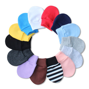 Factory direct supply Spring and Autumn and Winter cotton baby anti-scratch gloves newborn baby cotton tight gloves can be ordered