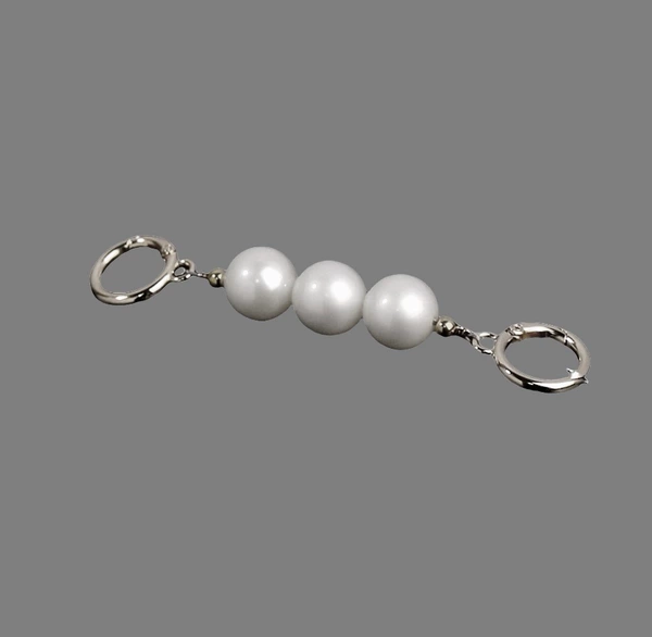 Silver buckle+pearl
