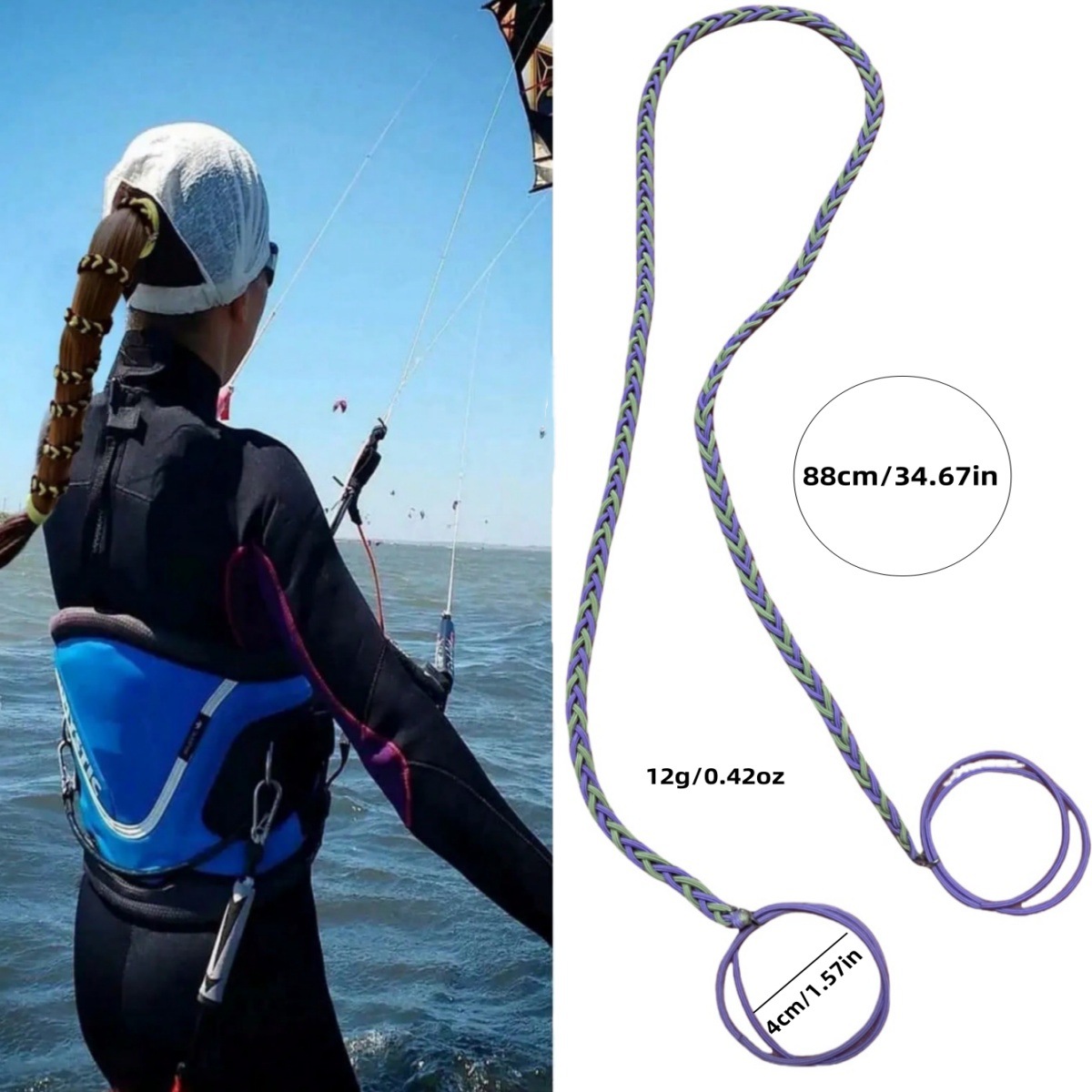 Amazon transfronteriza explosión colorida peluca trenzada banda de correa anillo de cabello de cola de caballo alta torsión banda de correa de correa de cabello adornamiento de cabello