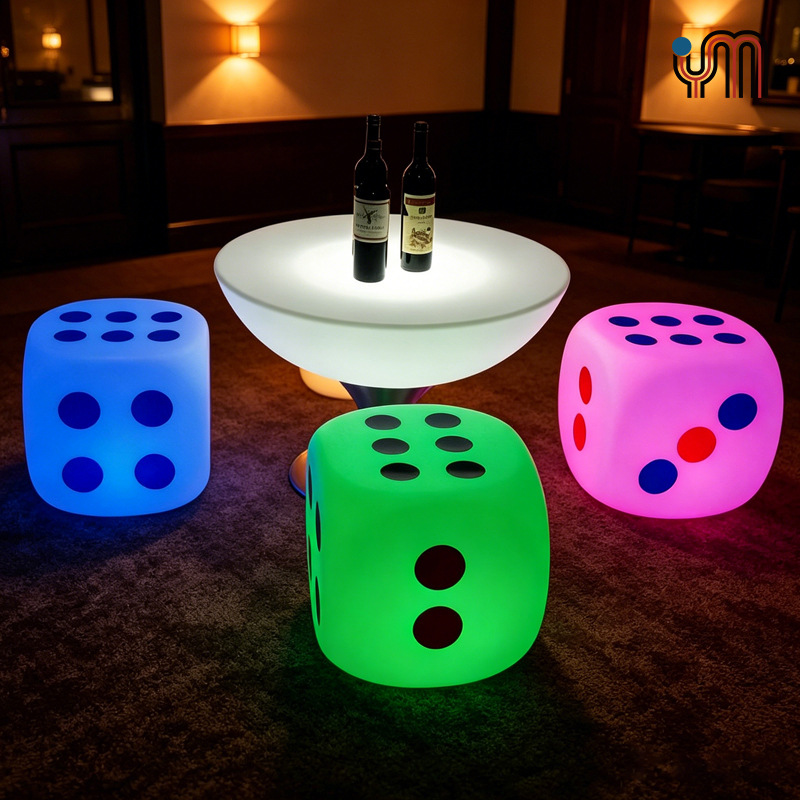 LED luminous dice stool bar KTV outdoor square stool balcony bar…
