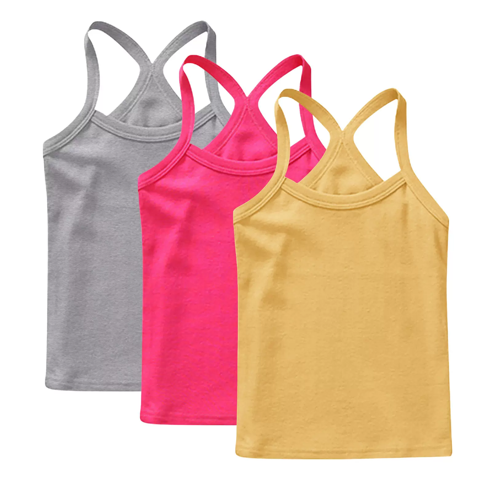 25新款跨境代发儿童背心女童吊带纯棉背心三件套打底衫夏款批发