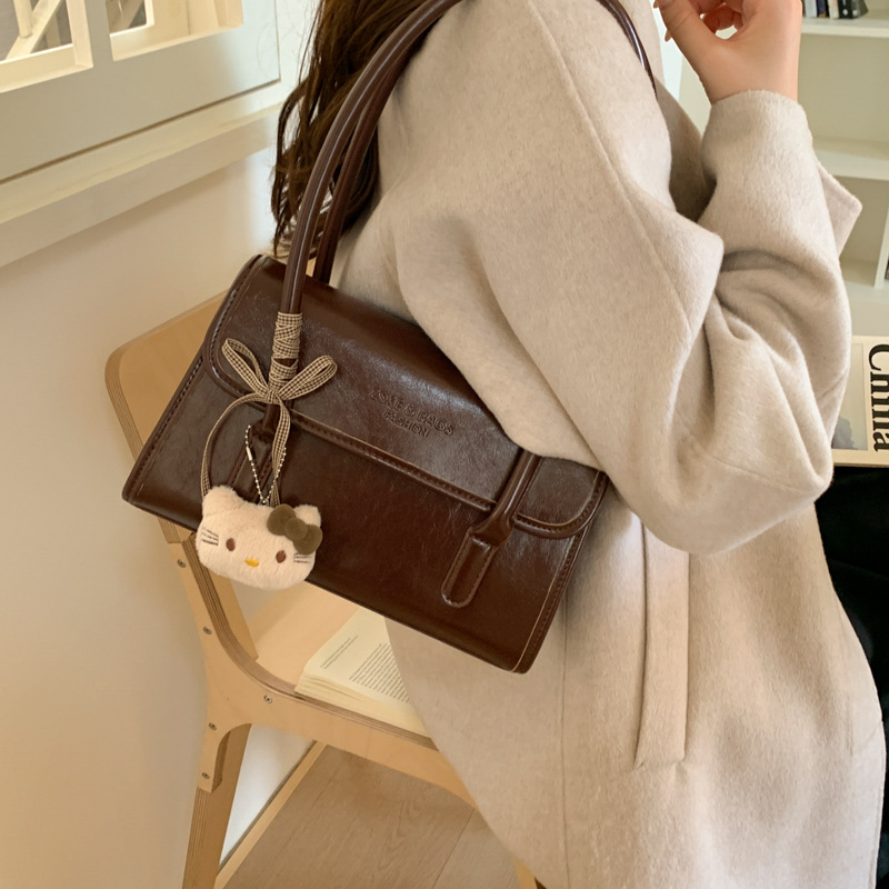 Bolso de brazo retro coreano para mujeres otoño y invierno 2025, nueva moda bolso de mano de alta calidad bolso de hombro de viaje