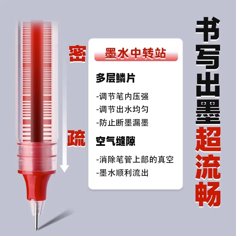 (2개) 레드 스트레이트 리퀴드 볼펜 속건성 ST 수성펜 0.5MM 선생님이 시험지와 숙제 교정해주는 레드노트
