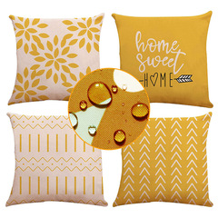 Cross-border new hot selling striped floral double-sided pattern waterproof throw pillow cover Living room waterproof cushion cover pillow cover