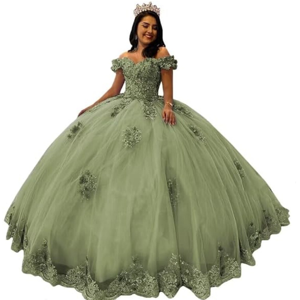 Aliexpress pequeña cola de hombro dulce vestido de fiesta vestido de adulta vestido de encaje con cuentas