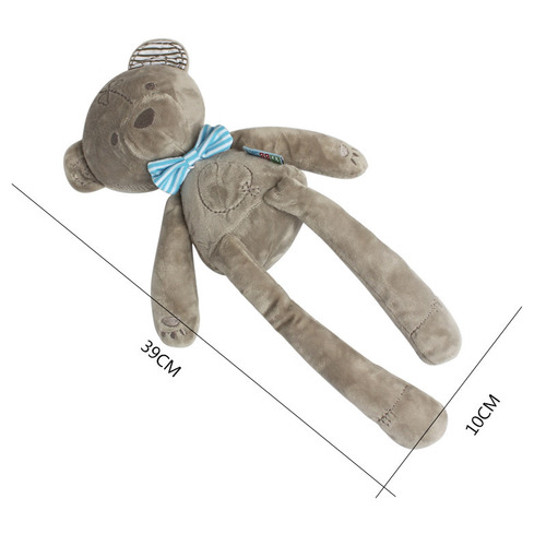 BBSKY Baby Sleeping Doll Plush Doll Toy Bow Soothing Doll Bear