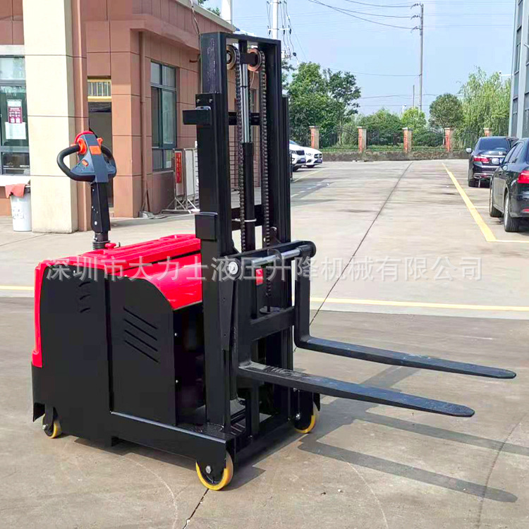 1吨平衡重式全电动堆高车 配重式 电动叉车 无支腿步行式堆垛车