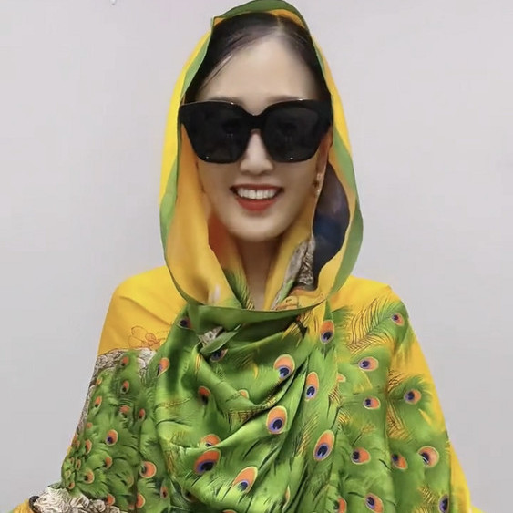 Fashionable silk long scarf