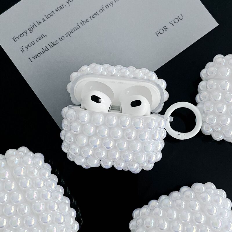 Laser white pearl earphone protective case for apple Airpods pro2 wireless bluetooth earphone protective case Laser white pearl earphone protective case for apple Airpods pro2 wireless bluetooth earphone protective case