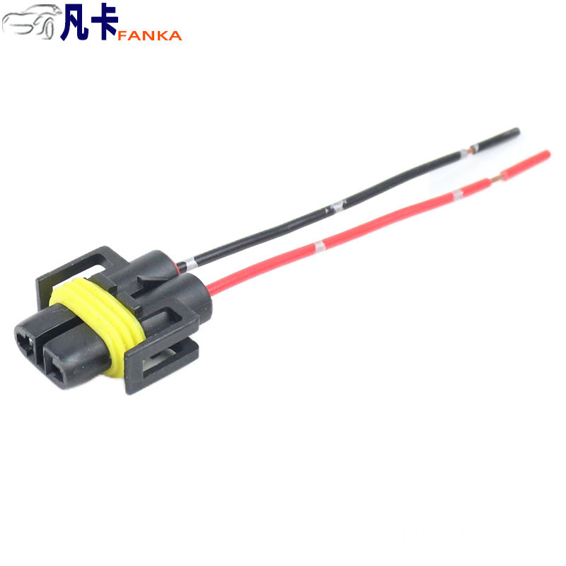 Car headlight socket copper wire fog lamp bulb plug H11 plastic socket bulb plug