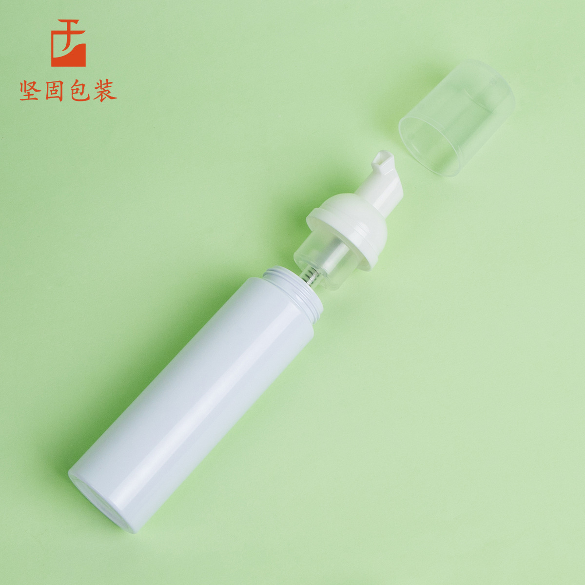 Botella espumosa de mousse de presión transfronteriza 100ml botella de plástico de mascota blanca 30 dientes botella de espuma de limpieza facial portátil
