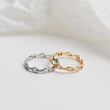 欧美风法式时尚金属链条钛钢猪鼻子戒指女小众设计感镂空中食指环