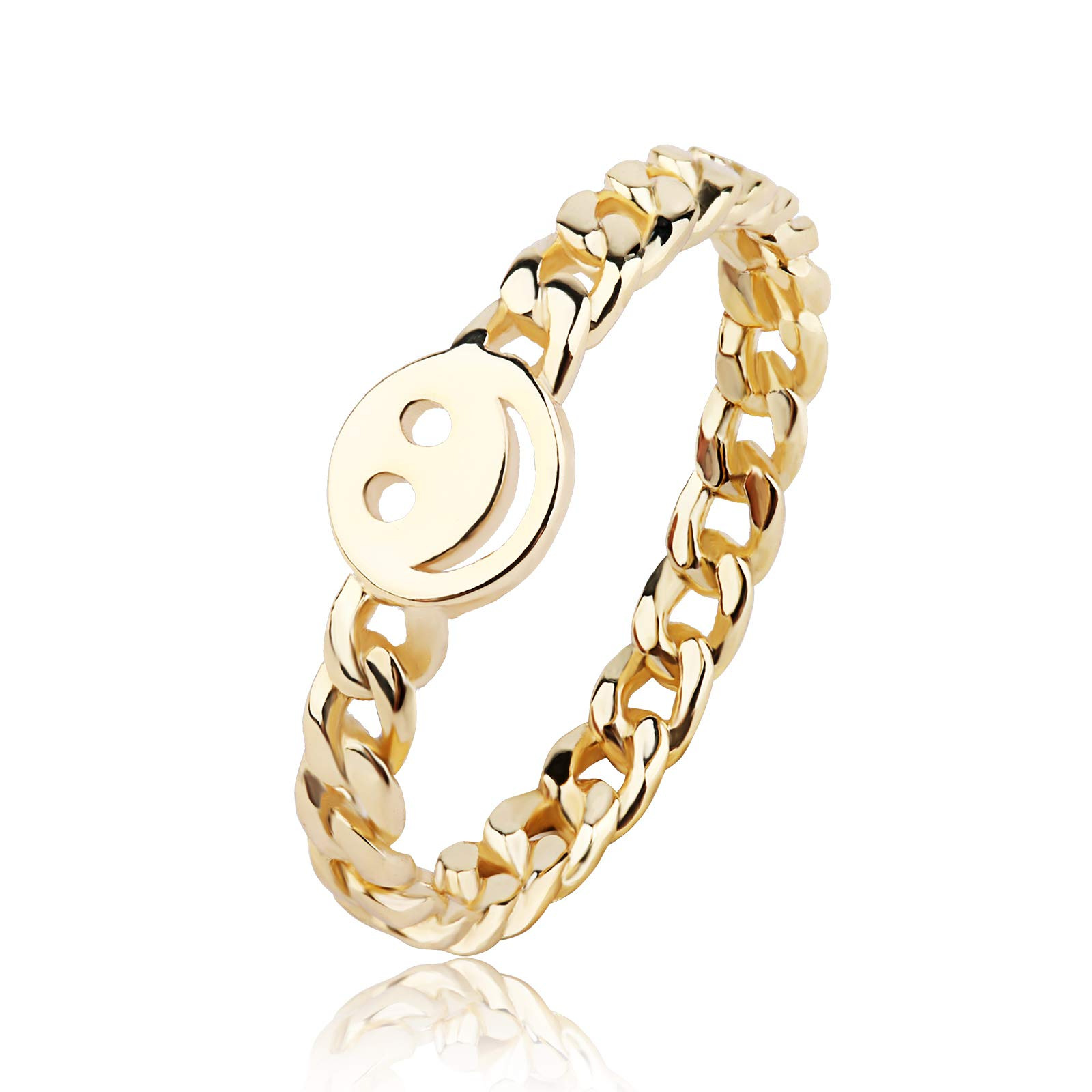 Vintage smiley ring för damer i silverfärgad legering_voghion.com
