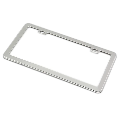 License plate holder/license plate holder | as a Logo License Plate Frame - square-hole-sharp-corners-narrow-edge-stainless-steel-natural-color