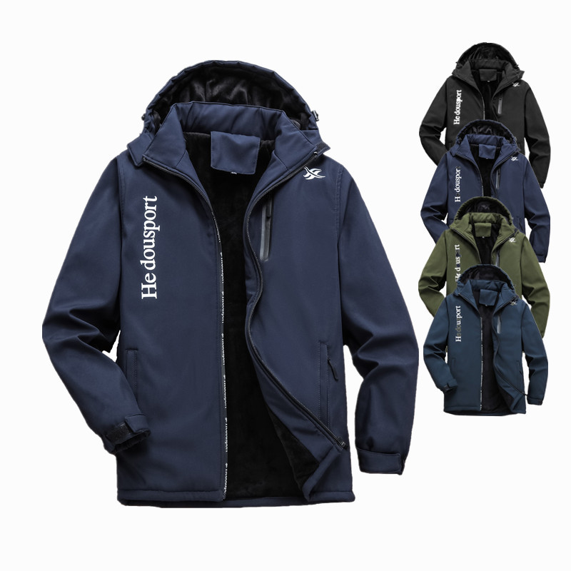 Chaqueta de moda para parejas al aire libre, chaqueta de montaña, sombrero desmontable, chaqueta impermeable a prueba de viento, hombre