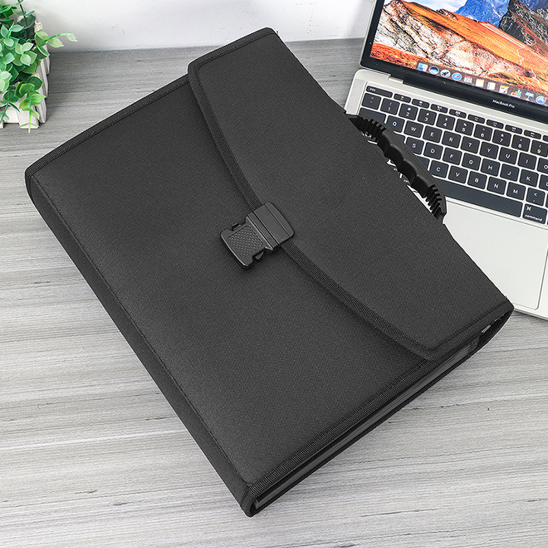Portable cloth surface 26 grid multi-layer business briefcase large capacity data file storage office storage bag file bag