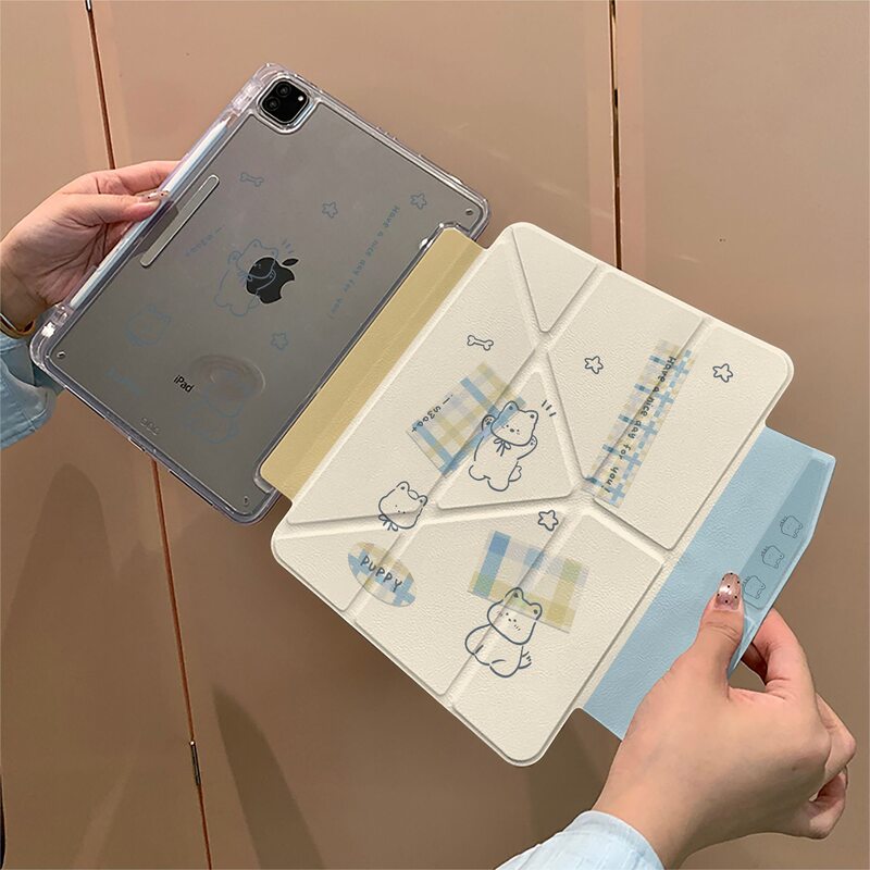 Cute Plaid West Highland Protective Case for Apple iPad Tablet with Buckle, Mini with Pen Slot, Pro Cartoon Design Cute Plaid West Highland Protective Case for Apple iPad Tablet with Buckle, Mini with Pen Slot, Pro Cartoon Design