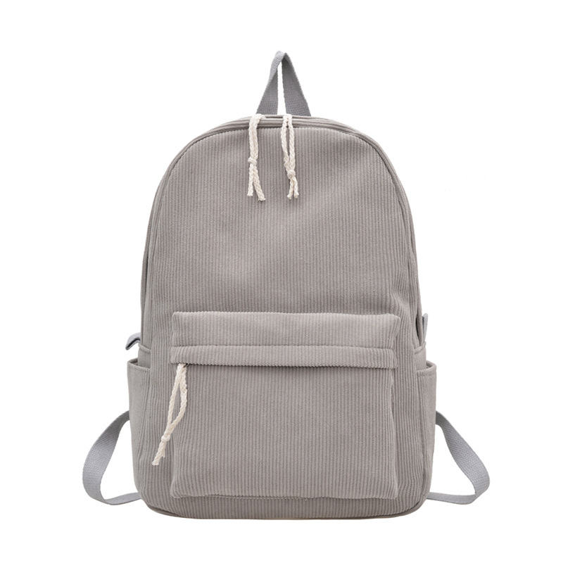 Korean Style Casual Corduroy Large-Capacity School Bag for Middle and High School Students, College-Style Outdoor Backpack, Corduroy Backpack for Women