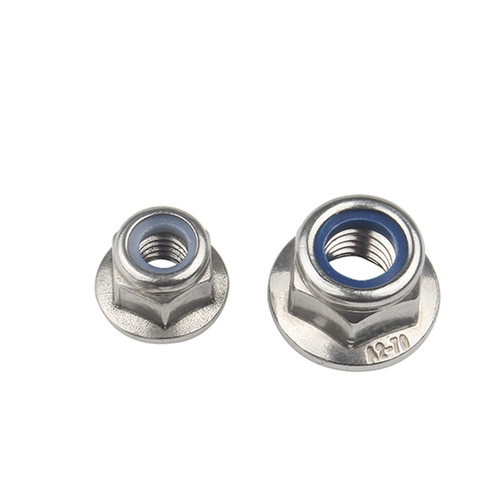 304 stainless steel flange nylon lock nut hexagonal flange anti-slip locking nut M4M5M6M8M10M12