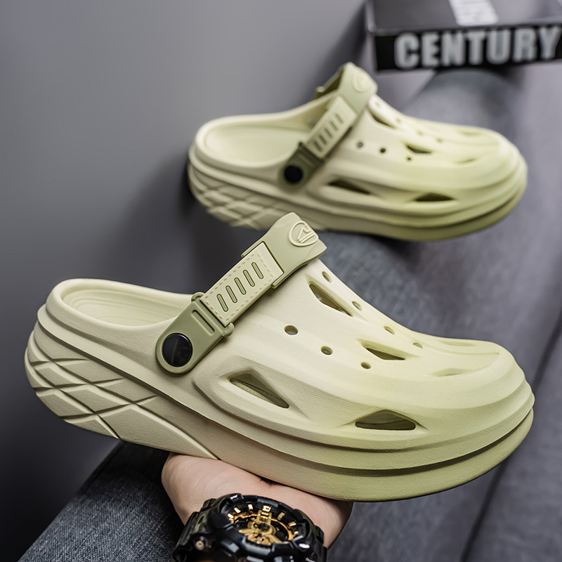 Zapatos con agujeros para hombres y mujeres nuevo estilo de alta gama verano al aire libre Baotou antideslizante EVA pisando mierda sandalias y zapatillas para adolescentes