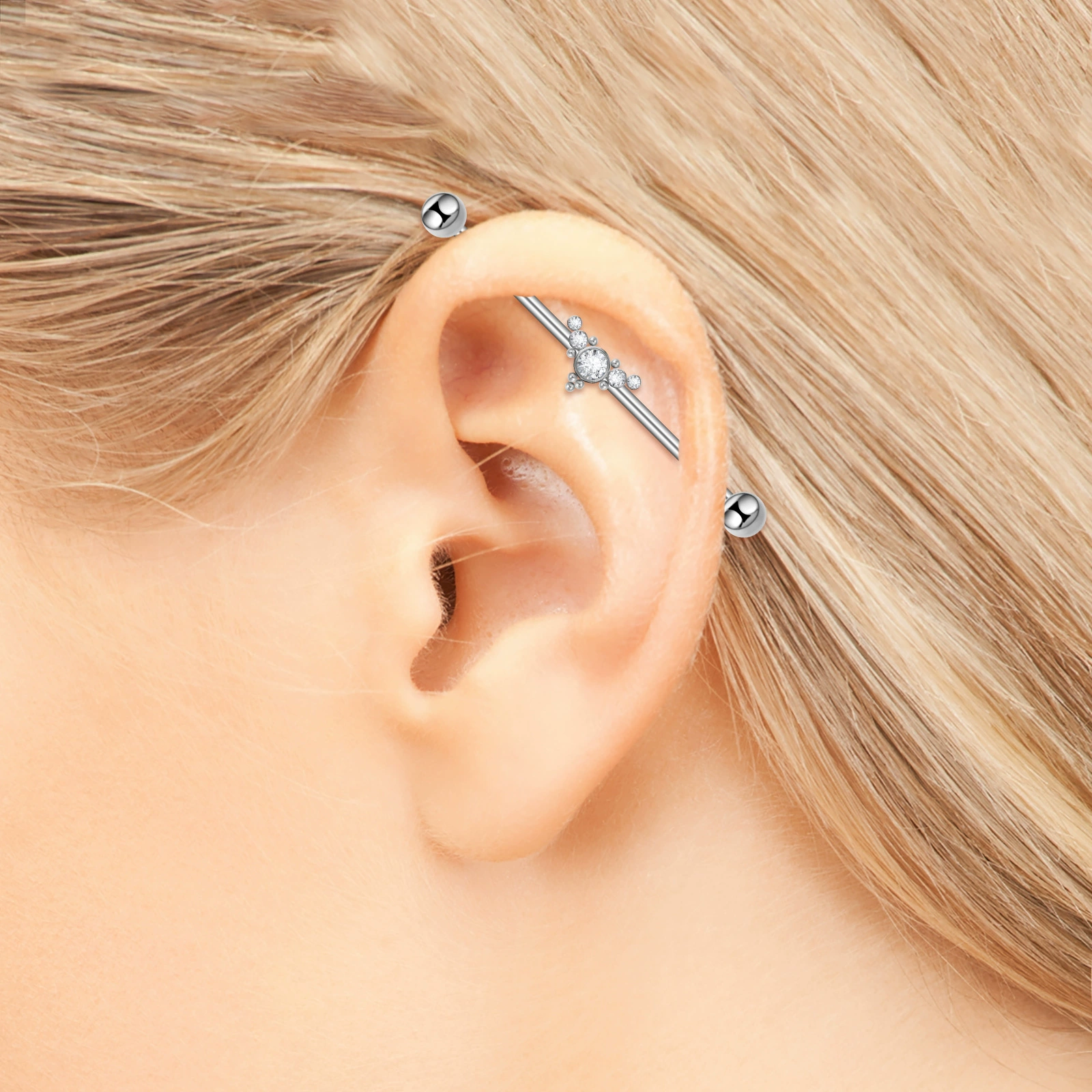 Zirconium, earrings, piercing, (Cross-border trading), wholesale