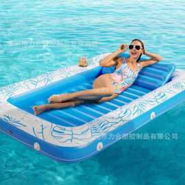 亚马逊热销PVC充气双人浮床夏季新款水上充气浮岛浮舟双人PVC水床