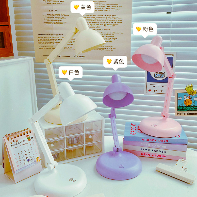 Table Lamp for Dorm Room Good Gift USB Charging LED Study Touch Foldable Student Children Reading Bedside Lamp