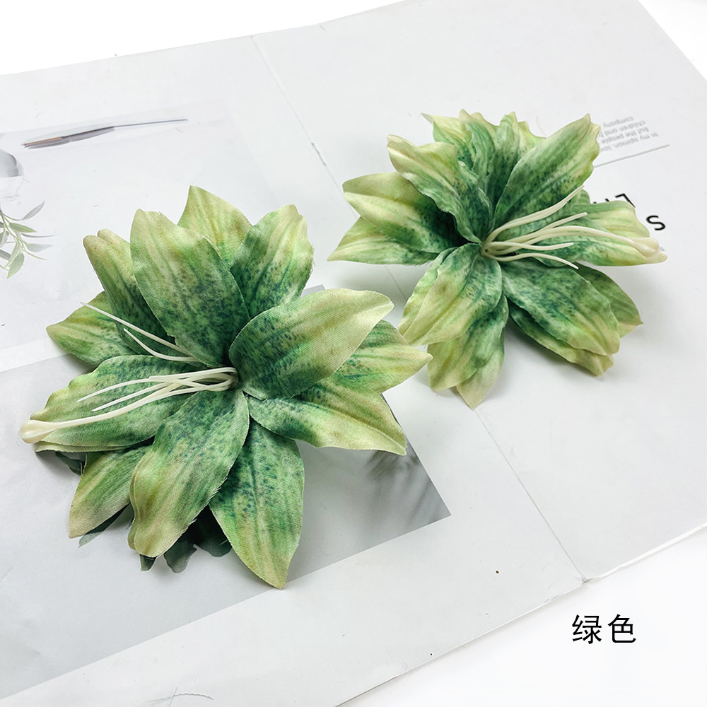 Impresión de simulación de flores de lirio hechas a mano DIY pinzas de flores material de tocado paquete de accesorios de flores adornos de fotografía